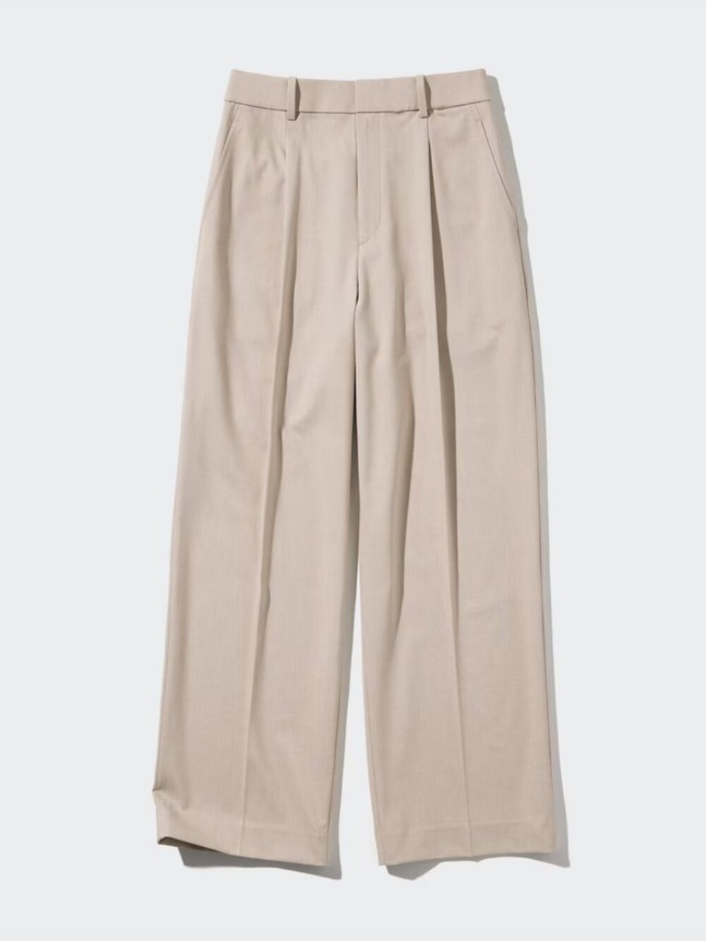Uniqlo Pleated Wide Trousers (31 Beige)